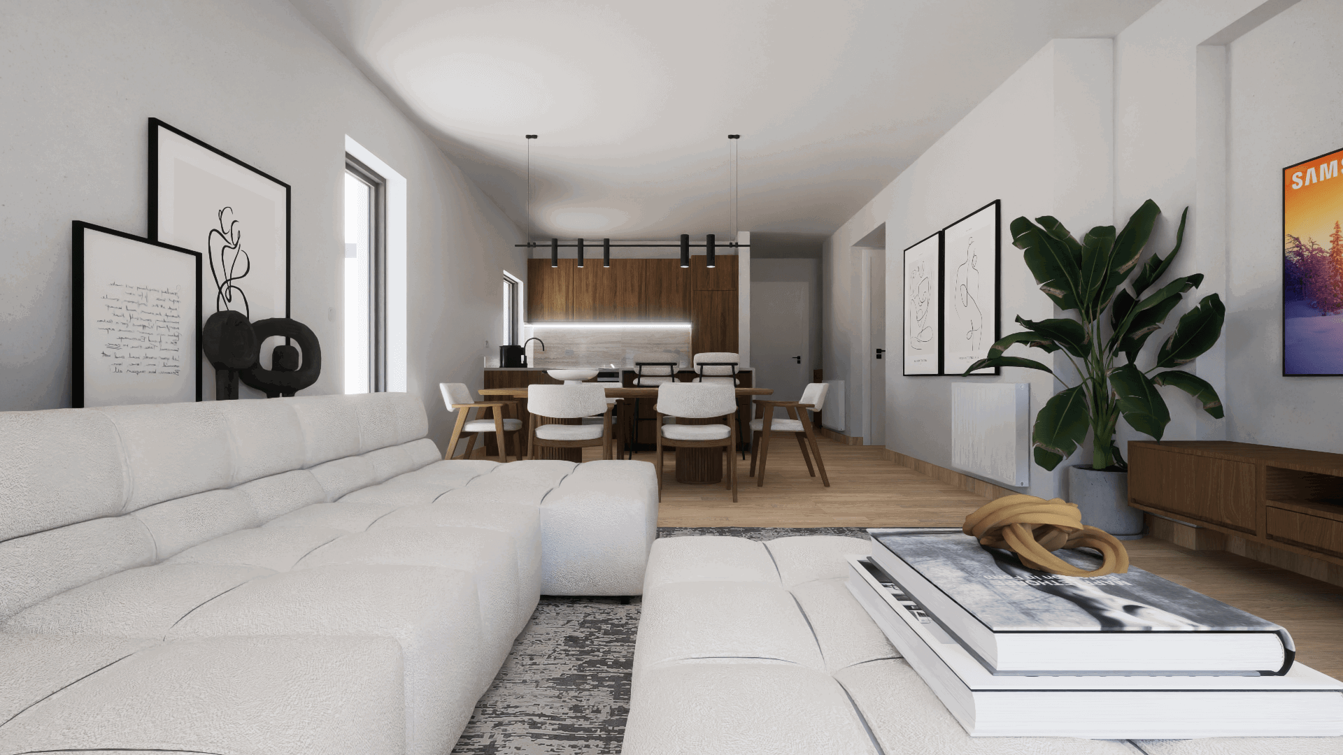 Flat Apartment Living Room 01