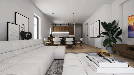 Flat Apartment Living Room 01